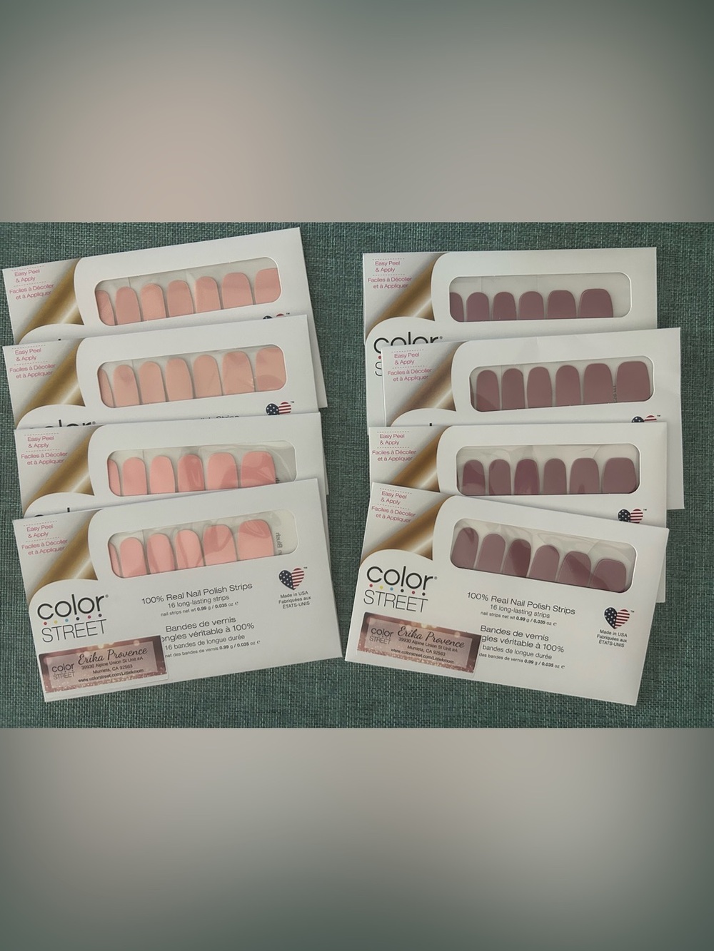 Color Street Nail Polish Strips – 8 Set Nude & Mauve Bundle – New/Sealed